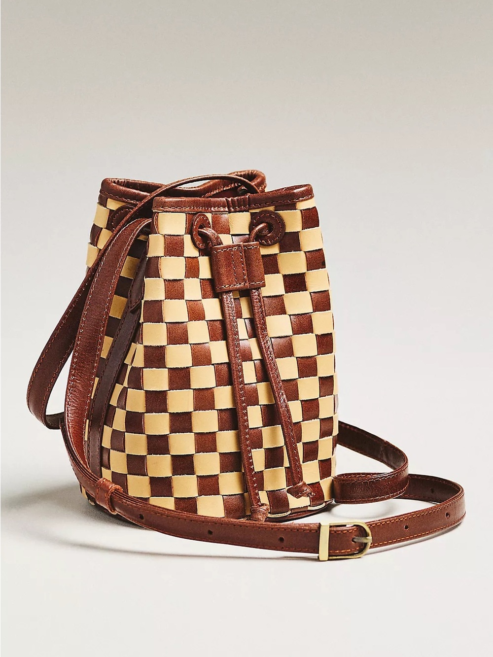 NWT Bembien Mini Adèle Bucket Bag Check
